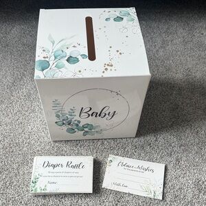 Baby Shower Greenery Party Decorations Diaper Raffle Set